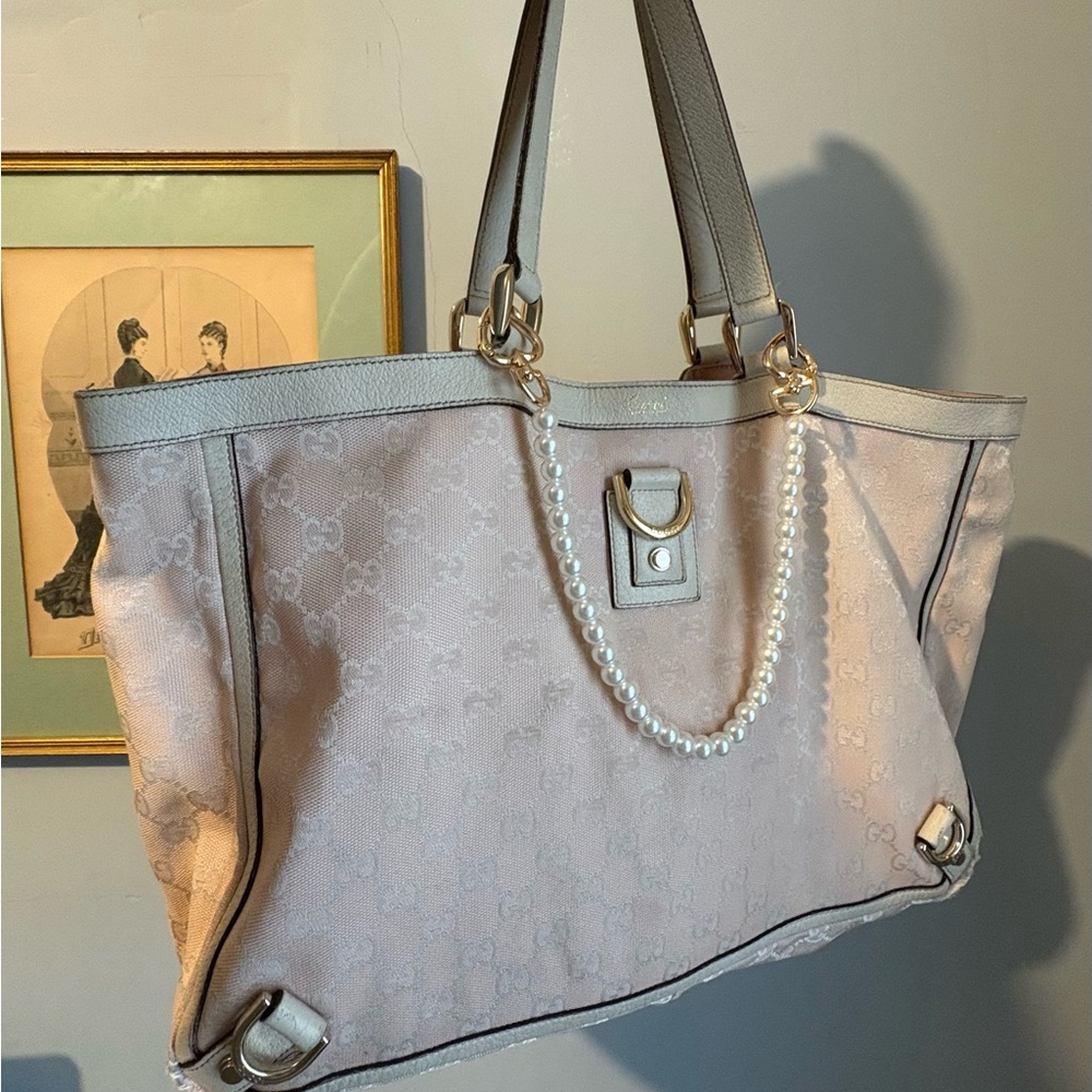 Gucci Light Pink and Gray Tote Bag